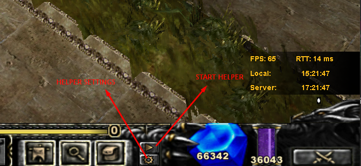Mu Helper bottom bar buttons - Play and Config